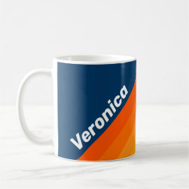 Blaue Vintage Streifen mit Namen Kaffeetasse