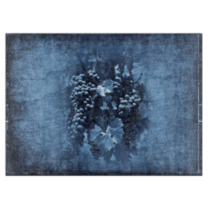 Blaue Vintage-Trauben Gips Schneidebrett
