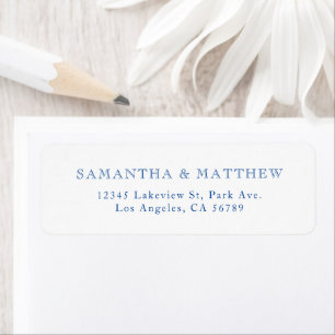 Blaue Vintage-Typografie-Adresse für Paare