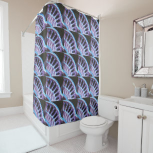 BLAUE VIOLET ARCHITEKTURELLE FANS DUSCHVORHANG