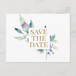 Blaue Violett-Rose Wasserfarben-Muster Ankündigungspostkarte