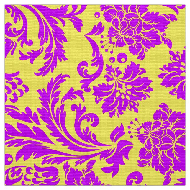 Blaue Violett- und gelbe Blumenfässern Stoff (Muster)