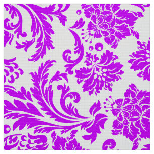 Blaue Violett- und weiße Blumenfässern Stoff