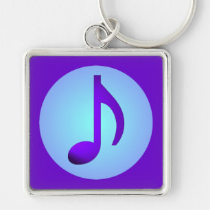 Blaue Violette Einzelne Einfach Elegante Musiknote Schlüsselanhänger
