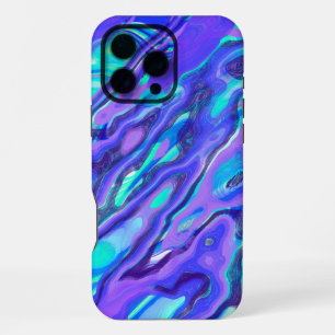 Blaue violette farbenfrohe abstrakte Marmortextur iPhone 16 Pro Max Hülle