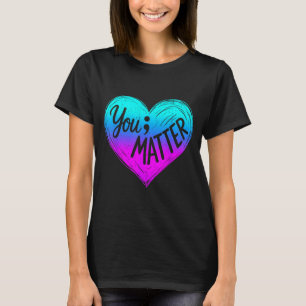 Blaue Violette Herz-Präventionsbewusstsein T-Shirt