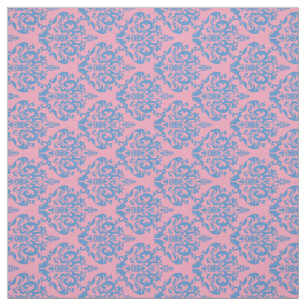 Blaue Violette Mattierte Orchid Damask Stoff