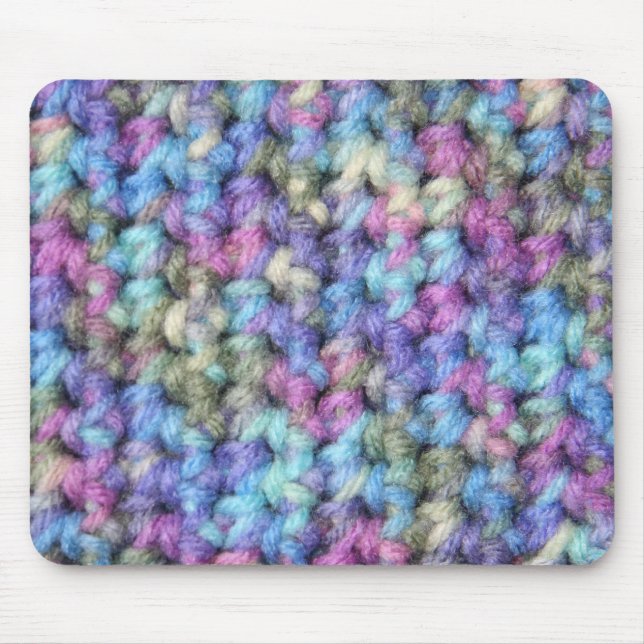 Blaue violette multi Farbhäkelarbeit Mousepad (Vorne)
