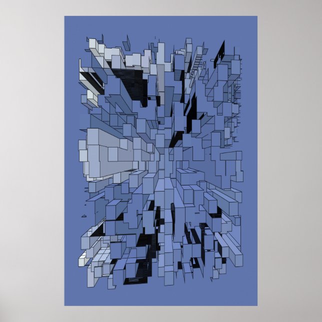 Blaue violette Stadt Poster (Vorne)
