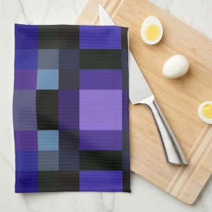 blaue violette und schwarze Blöcke Geschirrtuch