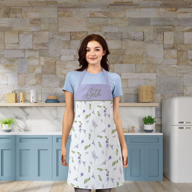 Blaue & violette Wildblumen-Schürze | Flora im Was Schürze (Von Creator hochgeladen)