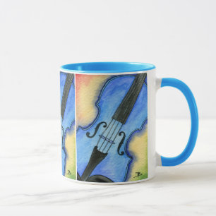 Blaue Violinen-Tasse Tasse