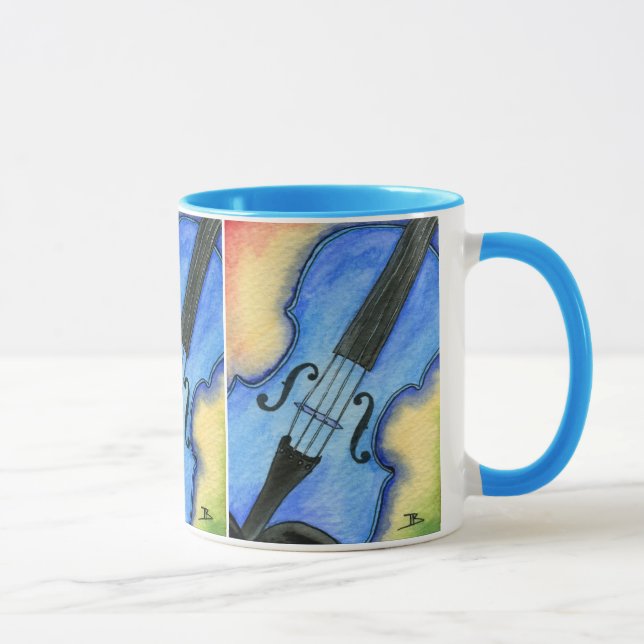 Blaue Violinen-Tasse Tasse (Rechts)