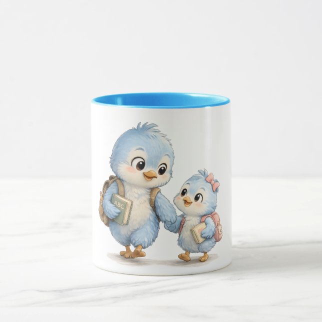 Blaue Vogel Akzent-Kaffeetasse Tasse (Zentrum)