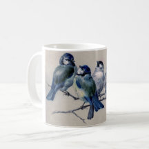Blaue Vögel auf einem Ast von Hector Giacomelli