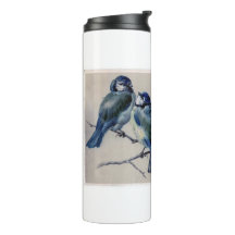 Blaue Vögel auf einem Zweig von Hector Giacomelli