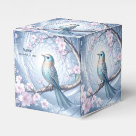 Blaue Vogel-Blumen-Geschenkbox Geschenkschachtel