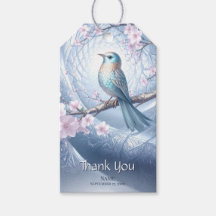 Blaue Vogel-Blumengeschenkkarte