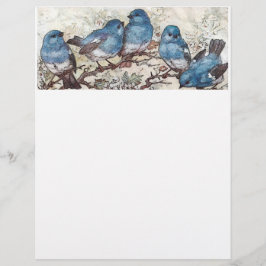 Blaue Vögel Briefbogen