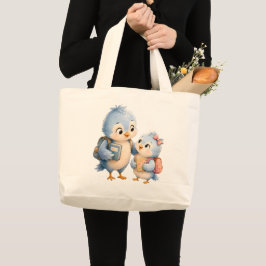 Blaue Vogel-Brüder Canvas-Tasche Jumbo Stoffbeutel