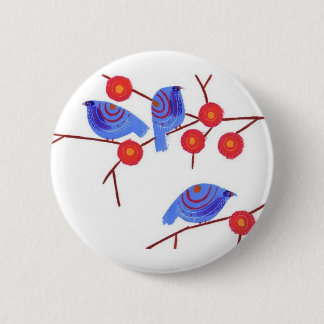Blaue Vögel Button