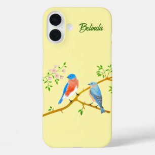 Blaue Vögel iPhone 16 Plus Hülle