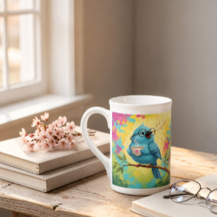 Blaue-Vogel-Cozy-Spezialtasse Prozellantasse