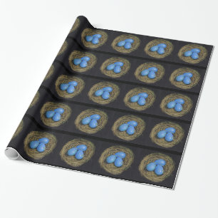 Blaue Vogel-Eier, Nest: Ursprüngliche Geschenkpapier