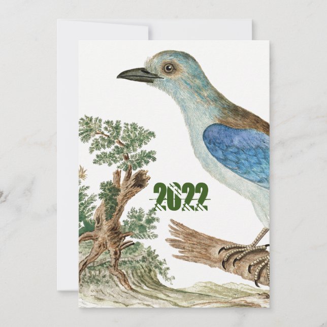 Blaue Vögel Einladung (Vorderseite)