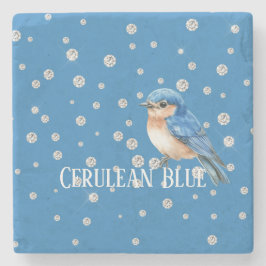 Blaue Vogel-Faux-Diamanten in Cerulean Steinuntersetzer