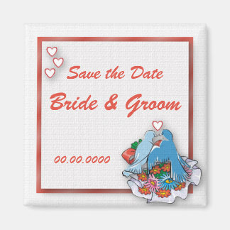 Blaue Vogel-Gastgeschenk Hochzeit oder Save the Da Magnet