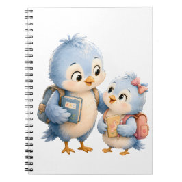 Blaue Vogel-Geschwister Foto Spiralblock Notizblock