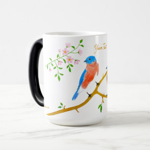 Blaue Vögel Große Magische Tasse