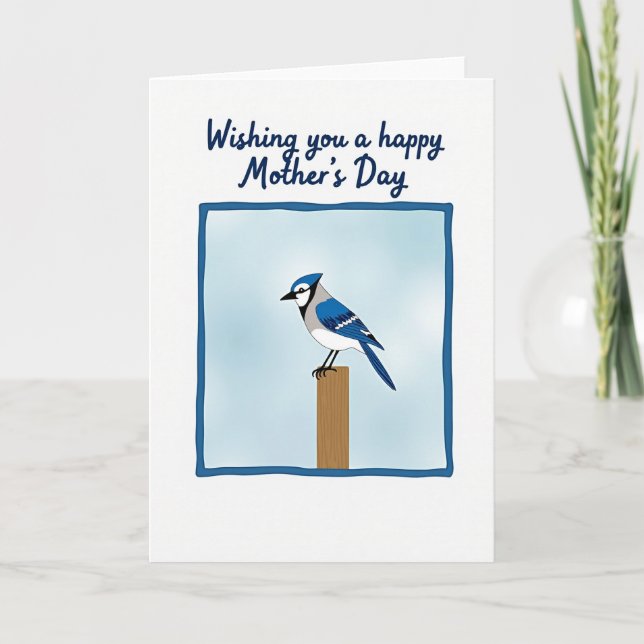 Blaue Vogel-Grußkarte zum Muttertag Karte (Vorderseite)