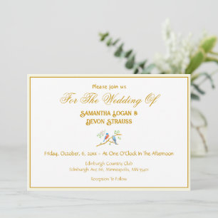 Blaue-Vögel-Hochzeitseinladung 5 x 7 Einladung