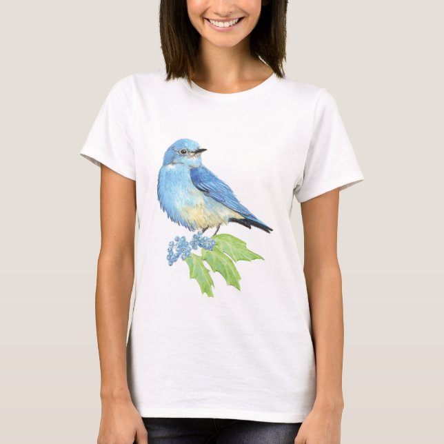 Blaue Vögel im Wasser T-Shirt (Vorderseite)