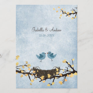 Blaue Vögel in der Liebe Einladung