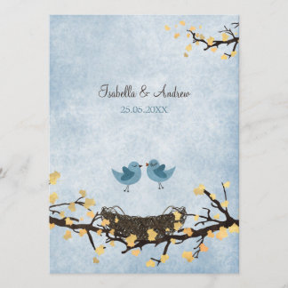 Blaue Vögel in der Liebe Einladung
