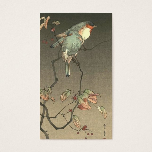 Blaue Vögel in der Nacht von Seitei Watanabe 1851- (Vorderseite)