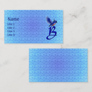 Blaue Vogel-Monogramm Initiale B Elegant Visitenkarte