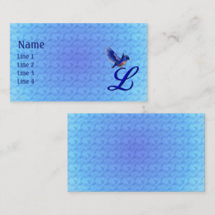 Blaue Vogel-Monogramm-Initiale L Elegant Visitenkarte