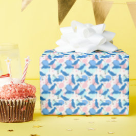 Blaue Vogel Partei Geschenkpapier