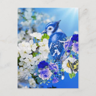 Blaue Vogel Postkarte