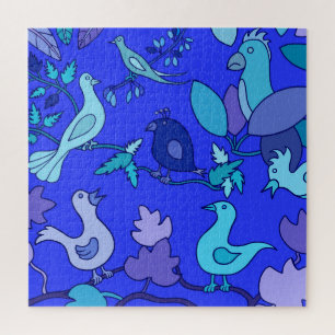Blaue Vögel Puzzle