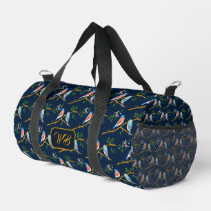 Blaue Vögel Reisetasche Dunkelblau Duffle Bag