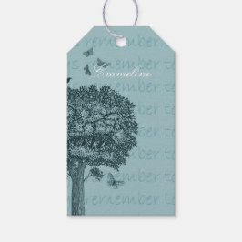 Blaue Vögel Schmetterlinge Traumbaum Geschenkanhänger