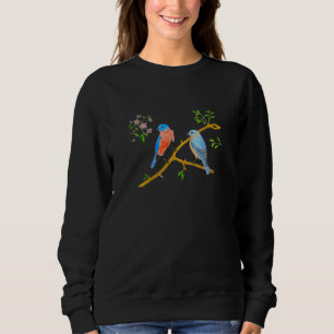 Blaue Vögel Schwarzes Sweatshirt