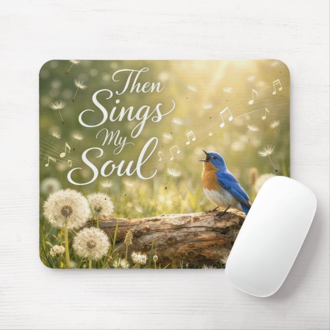 Blaue Vogel singt dann singt meine Seele Mousepad (Mit Mouse)