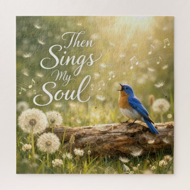 Blaue Vogel singt dann singt meine Seele Puzzle (Vertikal)
