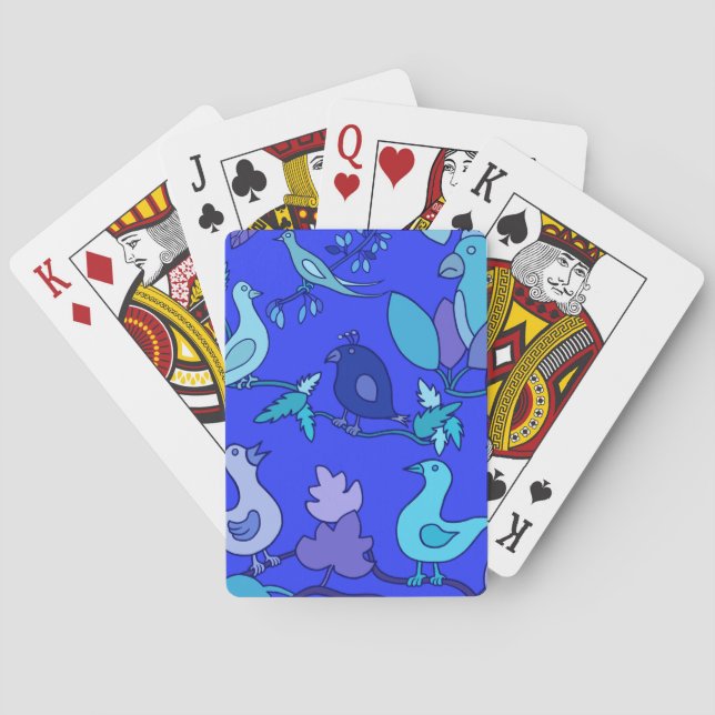 Blaue Vögel Spielkarten (Rückseite)